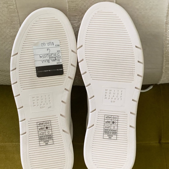 WHBM Kicks Animal- Trim Sneakers Ecru Sz 6 NWTs - Picture 12 of 13